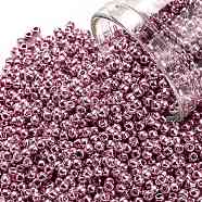 TOHO Round Seed Beads, Japanese Seed Beads, (571) Galvanized Rose Gold, 11/0, 2.2mm, Hole: 0.8mm, about 1103pcs/10g(X-SEED-TR11-0571)