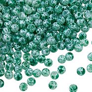 2 Strands Spray Painted Glass Beads Strands, Round, Spring Green, 8.5mm, Hole: 1.5mm, about 105pcs/strand, 31.89 inch(81cm)(GLAA-SZ0001-40E)