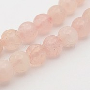 Natural Rose Quartz Round Beads Strands, 8mm, Hole: 1mm, about 48pcs/strand, 15.7 inch(G-J302-06-8mm)