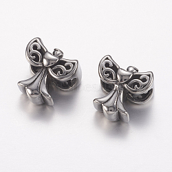 304 Stainless Steel Beads, Angel, Antique Silver, 14.5x14x10mm, Hole: 5.5mm(STAS-F149-12AS)