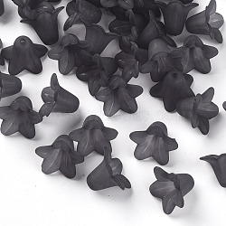 Transparent Acrylic Beads, Frosted, Flower, Gray, 17.5x12mm, Hole: 1.5mm, about 770pcs/500g(PLF018-17)