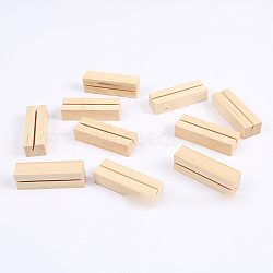 Wooden Place Card Holder, for Wedding Decoration, Cuboid, Antique White, 70x23x17mm(OFST-PW0002-066B)