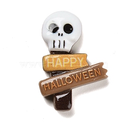 Hallowmas Opaque Resin Decoden Cabochons, Skull, Camel, 30x20.5x7.5mm(RESI-S393-01E)