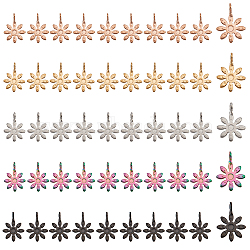 60Pcs 5 Colors 304 Stainless Steel Pendants, Flower, Mixed Color, 10x7x2mm, Hole: 1mm, 12pcs/color(STAS-NB0001-72)