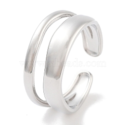 304 Stainless Steel Open Cuff Rings for Women, Stainless Steel Color, 9mm, Inner Diameter: Adjustable(RJEW-K273-15P)