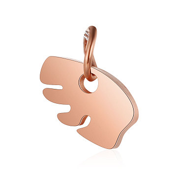 201 Stainless Steel Charms, Zuni Bear, Rose Gold, 5x8x1mm, Hole: 2.5mm
