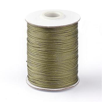 Korean Waxed Polyester Cord, Dark Olive Green, 1mm, about 85yards/roll