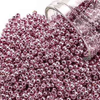 TOHO Round Seed Beads, Japanese Seed Beads, (571) Galvanized Rose Gold, 11/0, 2.2mm, Hole: 0.8mm, about 1103pcs/10g