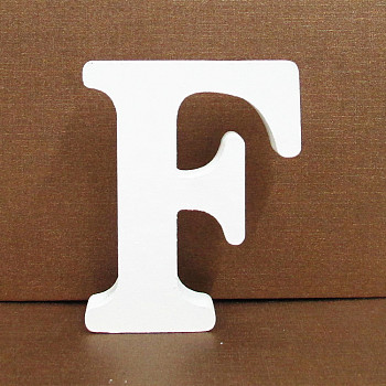 Letter Wooden Ornaments, for Home Wedding Decoration Shooting Props, Letter.F, 100x100x15mm