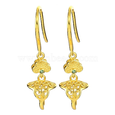 Real 18K Gold Plated Clear Others Sterling Silver+Cubic Zirconia Earring Hooks