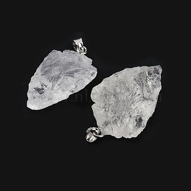 Raw Rough Natural Quartz Crystal Pendants(G-G162-01P-03)-2