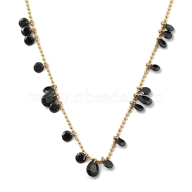 Black Teardrop 304 Stainless Steel Necklaces