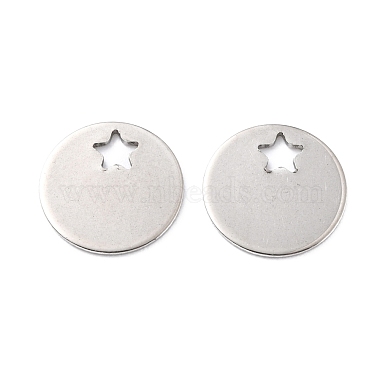 Stainless Steel Color Flat Round 201 Stainless Steel Charms