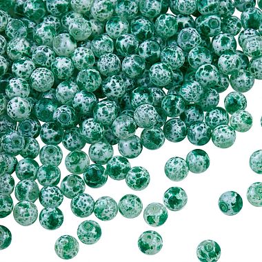 Spring Green Round Glass Beads