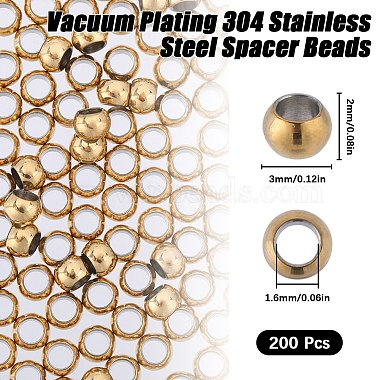 200Pcs Vacuum Plating 304 Stainless Steel Spacer Beads(STAS-SC0006-89B)-2