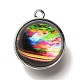 Pendentifs boule de verre lumineuse thème galaxie(GLAA-D021-01P-01)-1