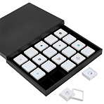 Acrylic and PU Leather Jewelry Trays, with Small ABS Plastic Loose Diamond Storage Cases, Rectangle, Black, 23.8x31x2.8cm(CON-WH0089-135B)