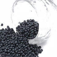 11/0 Grade A Round Glass Seed Beads, Baking Paint, DarkSlate Blue, 2.3x1.5mm, Hole: 1mm, about 48500pcs/pound(SEED-N001-A-1051)