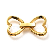 925 Sterling Silver Fold Over Clasps, Bowknot, Real 18K Gold Plated, 21x11x3mm(STER-B006-04G)