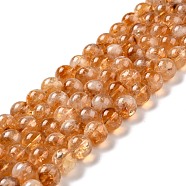 Natural Citrine Bead Strands, Round, 12~12.5mm, Hole: 1mm, about 31pcs/strand, 15.16''(38.5cm)(G-P466-01A)