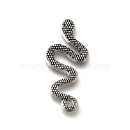 Tibetan Style Alloy Pendants, Cadmium Free & Lead Free, Snake, Antique Silver, 31x13.5x2mm, Hole: 1.6mm, about 393pcs/500g(FIND-G078-08AS)