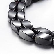Original Magnetic Synthetic Hematite Bead Strands, Grade A, Twist, Original Color, 12x6mm, Hole: 1mm, about 33pcs/strand, 15.7 inch(40cm)(G-A164-06)