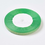 Polyester Organza Ribbon, Glitter Metallic Ribbon, Sparkle Ribbon, Spring Green, 1/4 inch(6mm), about 25yards/roll(22.86m/roll)(OCOR-WH0031-D16)