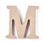 Letter Unfinished Wood Slices, Laser Cut Wood Shapes, for DIY Painting Ornament Christmas Home Decor Pendants, Letter.M, 100x100x15mm(DIY-WH0162-62M)