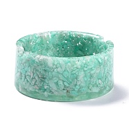 Resin with Natural Amazonite Chip Stones Ashtray, Home OFFice Tabletop Decoration, Flat Round, 77x33mm, Inner Diameter: 63.5mm(DJEW-F015-01D)