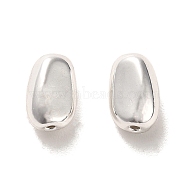 Alloy Beads, Long-Lasting Plated, Oval, Silver, 9.5x6x5mm, Hole: 1mm(PALLOY-A006-13S)
