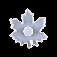 DIY Maple Leaf Candle Holder Food Grade Silicone Molds, Plaster Resin Cement Casting Molds, White, 16x15.8x1.8cm(THXG-PW0001-054B)