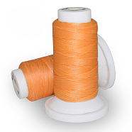 Flat Waxed Polyester Cord, for Leather Sewing Stitching, Light Salmon, 0.8mm, about 54.68 yards(50m)/roll(OCOR-E021-A04)