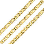 10M Ion Plating(IP) 304 Stainless Steel Curb Chains, Unwelded, with Spool, Real 18K Gold Plated, 4.5x3x1mm, about 32.81 Feet(10m)/Roll(CHS-G035-03A-G)