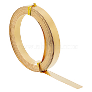 Brass Craft Wire, Flat, Raw(Unplated), 8x0.25mm, about 19.69 Feet(6m)/Roll(CWIR-WH0001-C01)