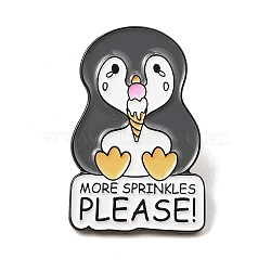 Animal Alloy Enamel Pin Brooch, for Backpack Clothes, Penguin, 30.5x20x1.5mm(JEWB-B015-01)