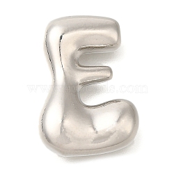 Rack Plating Brass Pendants, Cadmium Free & Lead Free, Letter A~Z Charms, Letter E, 22x15.5x6mm, Hole: 2.5x3mm(KK-I722-03P-E)