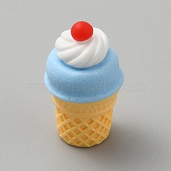 Resin Food Model Sculpture Display Decorations, for Doll, Ice Cream, Light Sky Blue, 28x17mm(DIY-CJC0014-08A-04)