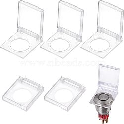 Plastic Light Table Switch Protector Cover, Anti-Touch Protective Cover, Light Pad Touch Button Protection Cover, Rectangle, Clear, 34x28x5.5mm, Circle: 19mm(KY-WH0042-01)