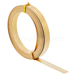 Brass Flat Bezel Wire, for DIY Jewelry Craft Making Gemstone Wrapping, Raw(Unplated), 8x0.25mm, about 19.69 Feet(6m)/Roll(CWIR-WH0001-C01)