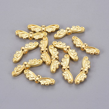 Tibetan Style Alloy Beads, Lead Free & Cadmium Free, Golden Color, Butterfly, 22x7mm, Hole: 1mm