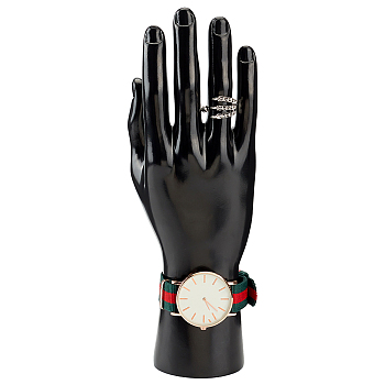 Plastic Man Mannequin Hand Display, Jewelry Bracelet Ring Glove Stand Holder, Black, 9.2x5.9x25.5cm