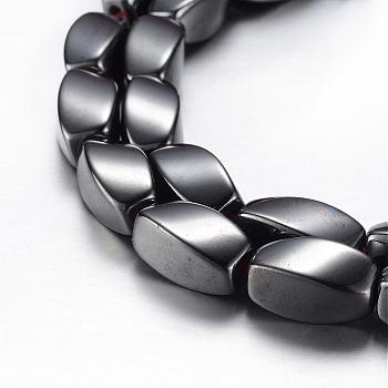 Original Magnetic Synthetic Hematite Bead Strands, Grade A, Twist, Original Color, 12x6mm, Hole: 1mm, about 33pcs/strand, 15.7 inch(40cm)