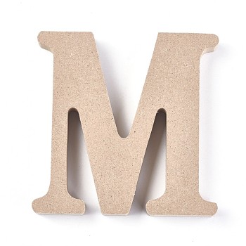 Letter Unfinished Wood Slices, Laser Cut Wood Shapes, for DIY Painting Ornament Christmas Home Decor Pendants, Letter.M, 100x100x15mm