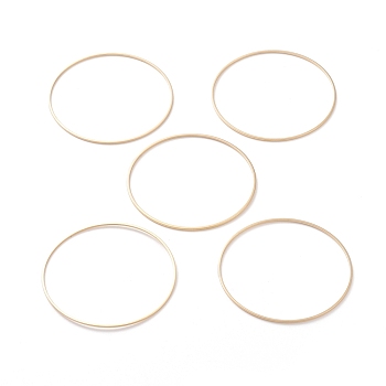 Brass Linking Rings, Long-Lasting Plated, Round Ring, Real 24K Gold Plated, 50x1mm, Inner Diameter: 48mm