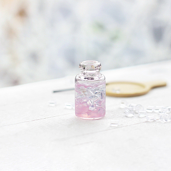 Miniature Glass Jars, Micro Dollhouse Ornaments, Simulation Prop Decorations, Pearl Pink, 13x24mm