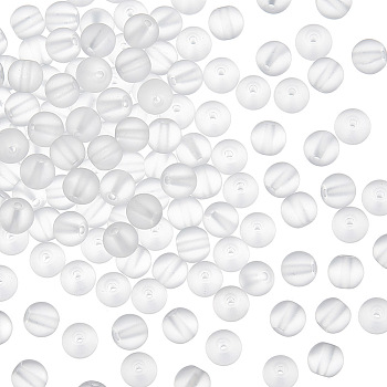 2 Strands Natural Quartz Crystal Frosted Round Beads Strands, 6mm, Hole: 1mm, about 31pcs/strand, 7.8 inch