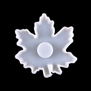 DIY Maple Leaf Candle Holder Food Grade Silicone Molds, Plaster Resin Cement Casting Molds, White, 16x15.8x1.8cm