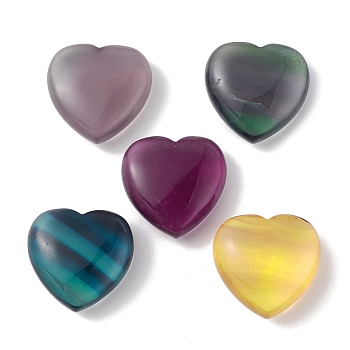 Natural Fluorite Home Heart Love Stones, Pocket Palm Stones for Reiki Balancing, 24x25x12mm