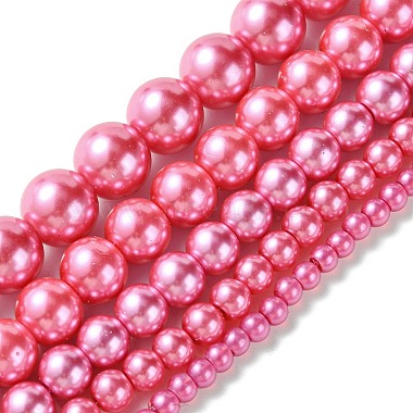 Perles en verre nacré rondes teintes(HY-X0001-07)-4