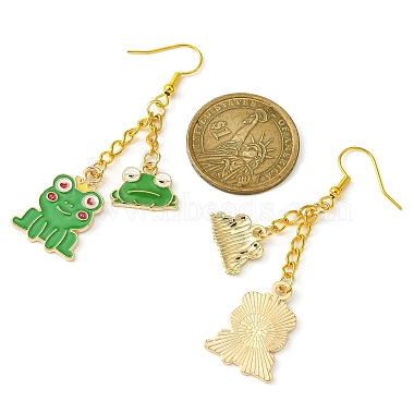 Alloy Enamel Frog Dangle Earrings with Iron Earring Pins for Women(EJEW-JE05421-02)-2